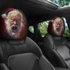 2PCS Cartoon Santa Claus Car Headrest Cover Elastic Headrest Cover  Christmas Decoration