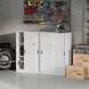 Office Cabinet 2 Lockable Sliding Doors Dim 80L X 40W X 120H Cm 2 Shelves In White Wood