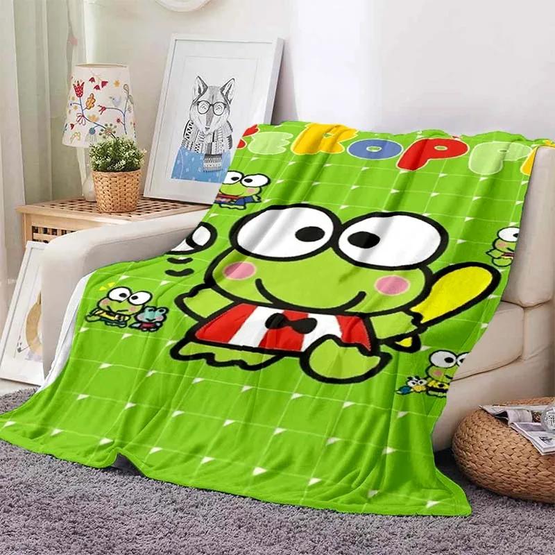 3D Printed Big -eyed Frog Card Kero Kero Keroppi Blanket Living Room Bedroom Sofa Cover Blanket Children's Nap Sleeping Blanket