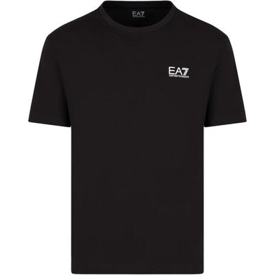 EA7 SS24 Color Block Logo Letter Print Crew Neck Short Sleeve T-Shirt Men Tops Black 8NPT25-PJVPZ-1200