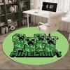 Minecraft Creeper Stolmatta Rund Matta-Kontorsmatta, Maskintvättbar, Halkfri, Lämplig för Vardagsrum, Sovrum