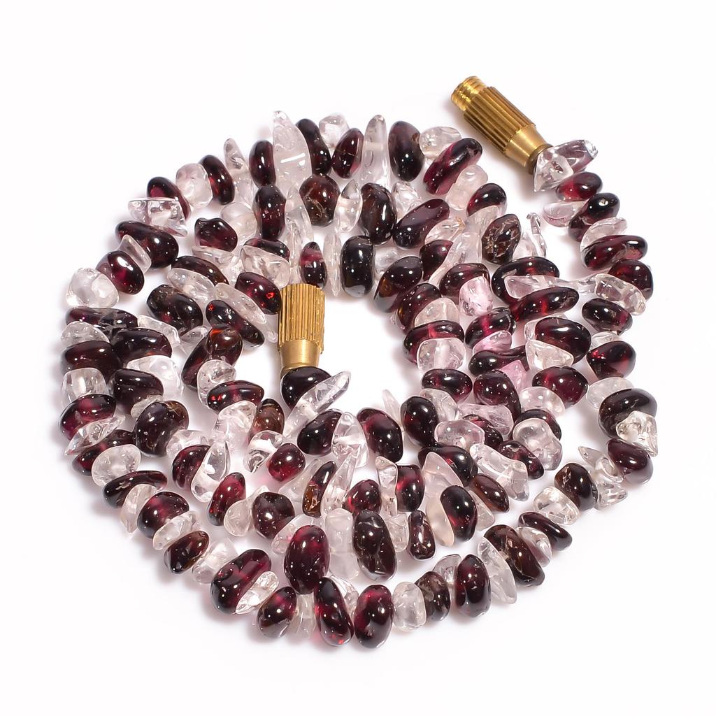 Natural Rhodolite Garnet Crystal Uncut Smooth Beads Necklace 5-8 mm 17" UB-8368 UB-8368