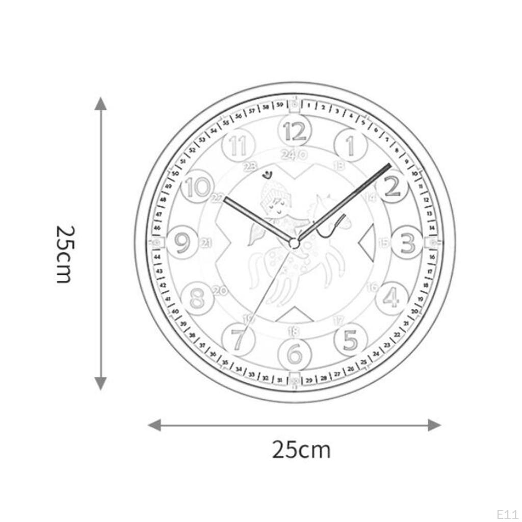 10 Inch Analog for Kids Non Ticking Teaching Clock Educational Tool Learning Bedroom