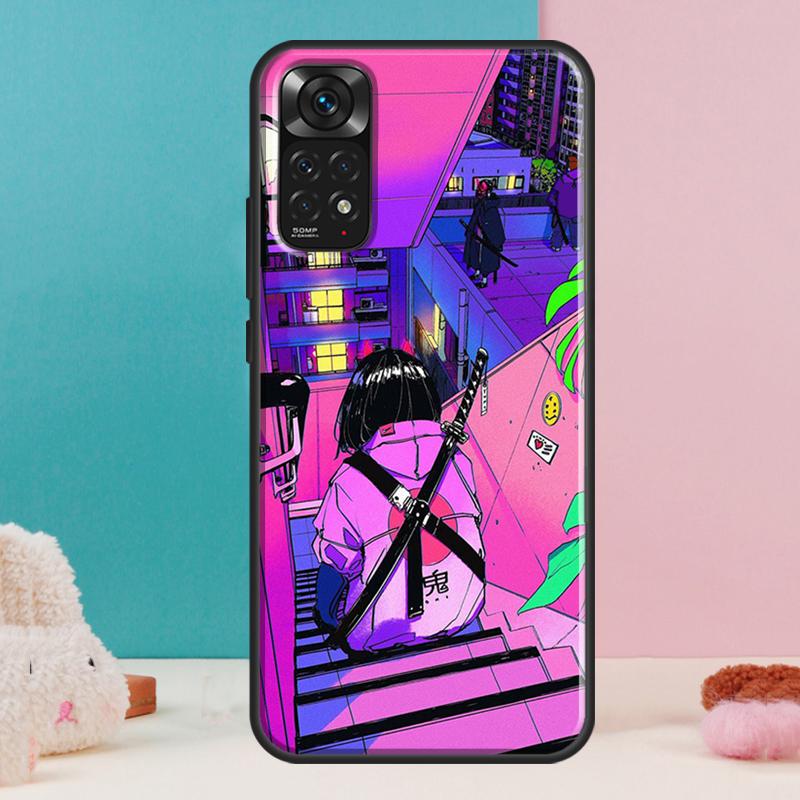 Vaporwave Glitch Anime Case For Xiaomi Redmi Note 14 12 11 9 10 13 Pro 9S 10S 11S 12S Redmi 13C 10C 12C 14C Cover