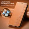 Multifunktionales Vintage-Luxus-Etui für Motorola Moto E15/G05/G15/G75/G85...Ständer + Kartenfach + Rutschfeste Handschlaufe | Wildleder & Leder (4 Farben)