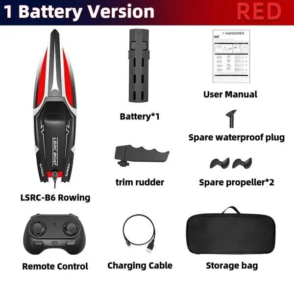 2.4G High-speed Remote Control Boat Children's Boat Racing Toys Waterproof Rechargeable Boat