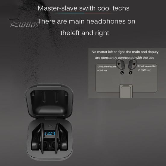 1 Pair Wireless Earbuds Long Battery Life High Clarity ABS Bluetooth-compatible 5.0 Waterproof In-ear Headphone for Running