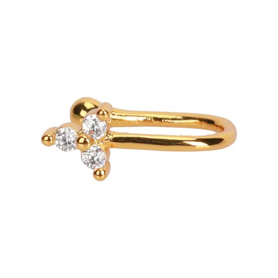 

Клипса для пирсинга носа Привлекательная U-образная медная с кубическим цирконием Многостильная блестящая манжета для уха Штанга для пирсинга носа для повседневной носки 1