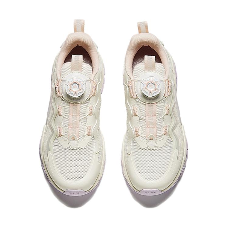 Anta Kids Fabric Classic Versatile Non-Slip Shock Absorbing Low-Top Running Shoes Kids Sneaker White Purple Pink 322438808-5