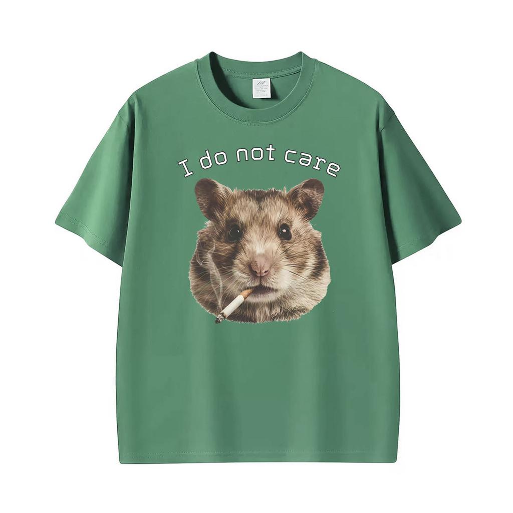 Funny Smoking Hamster Animals Absurdist Meme I Do Not Caret Shirts Unisex Unisex Summer 100 Cotton Oversized Tshirts Streetwear