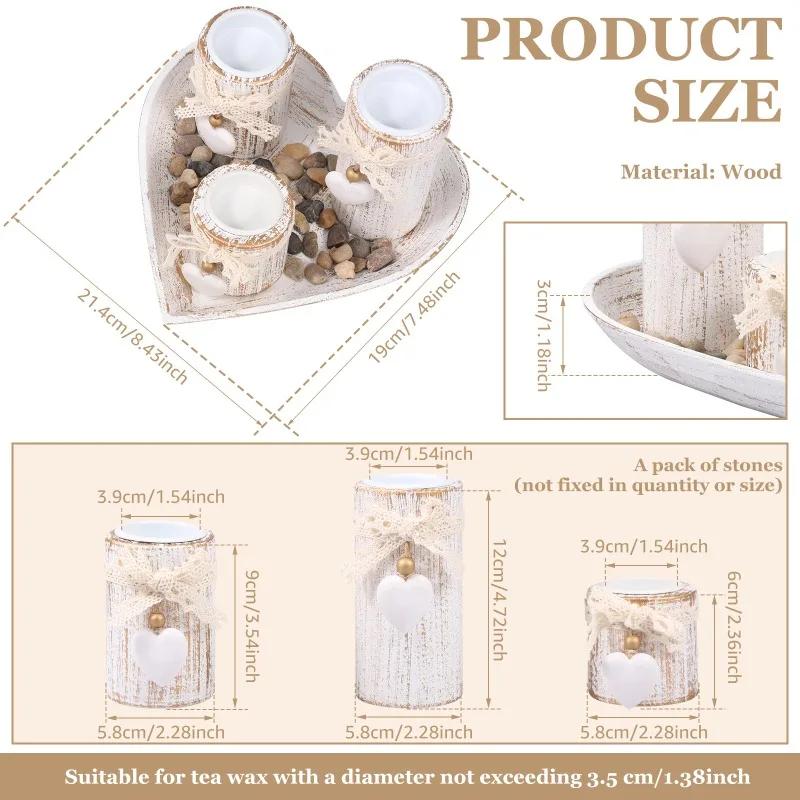 Tealight Candle Holders with Tray Handmade Wooden Candle Holder Romantic Wedding Dining Table Centerpiece Farmhouse Decor Gift