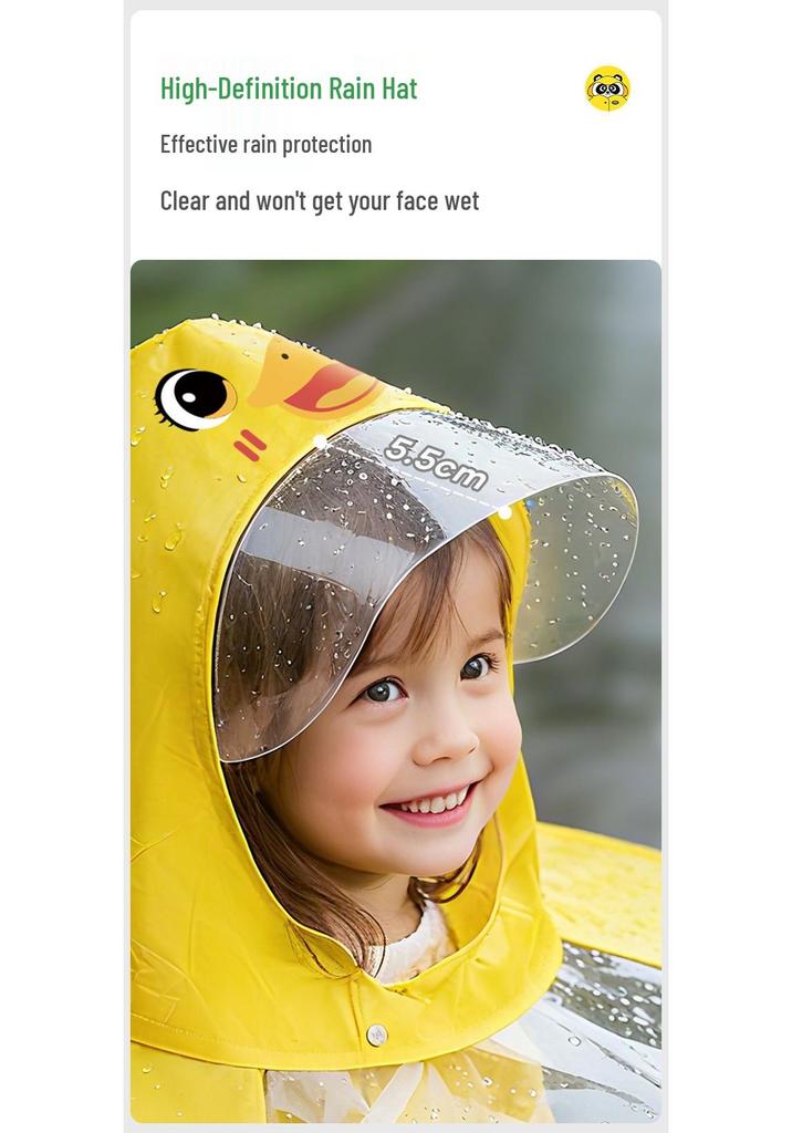Mu Meng Little Yellow Duck Kids Raincoat and Waterproof Rain Boots with Umbrella Hat Set - INS Style for Babies and Toddlers.