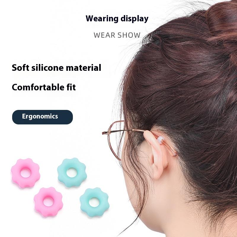 5Pairs Silicone Flower Anti Slip Ear Hook Eyeglass Eyewear Accessories Eye Glasses Grip Fixed Rings Spectacle Temple Tip Holder