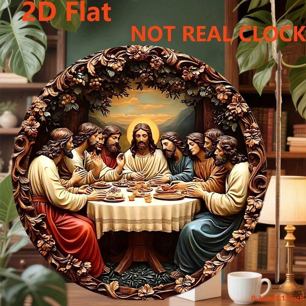 2D Round Metal Wall Art Church Interior Classic Design