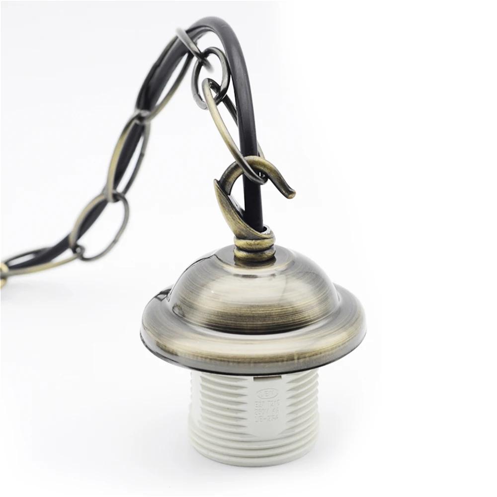 E27 Vintage Lamp Base Ceiling Rose Chain Pendant Light Bulb Holder Screw Socket Fitting Kit for Retro Incandescent Lamp Holder