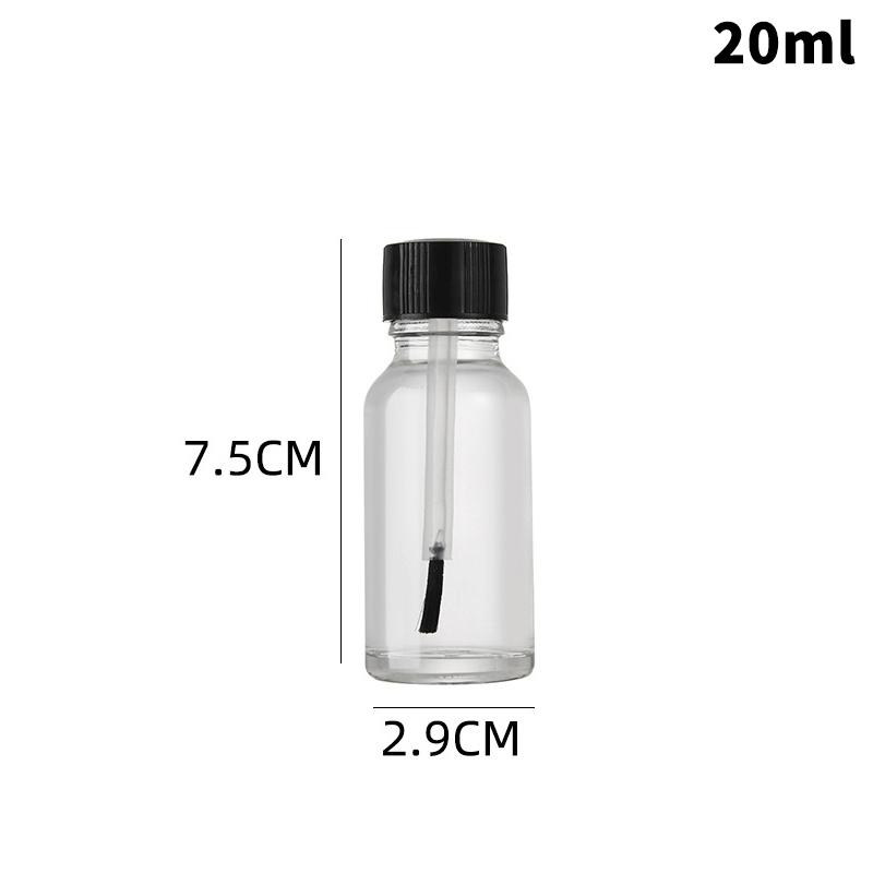 Transparent Glass Nail Polish Bottles Empty Refillable with Brush for Essential Oils and Home ManicureHot Sale