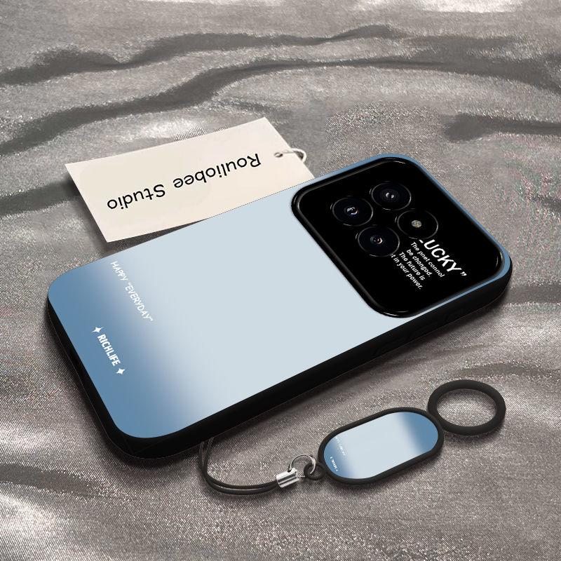 Xiaomi Mi 14 Mobile Phone Case 14pro Personality Smudge Gradual Change Green 14Ultra Large Window All-inclusive Silicone Anti-drop Soft