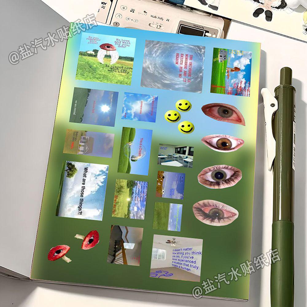 Vintage Dreamcore & Weirdcore Książka z naklejkami: Elementy Y2K i materiały DIY Guka