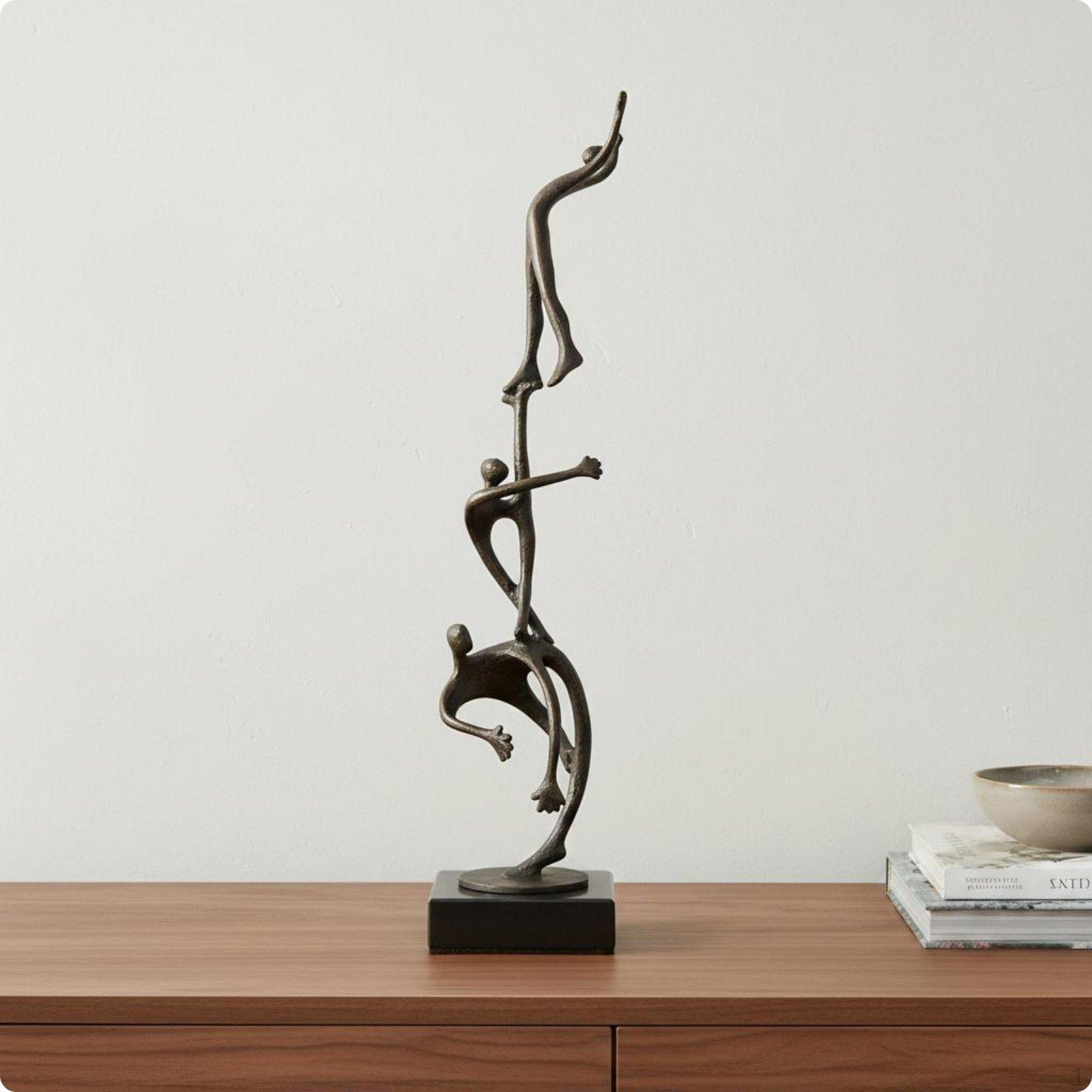 Art Sculpture Minimalist Abstract Figure European Design Iron Ornament for Living