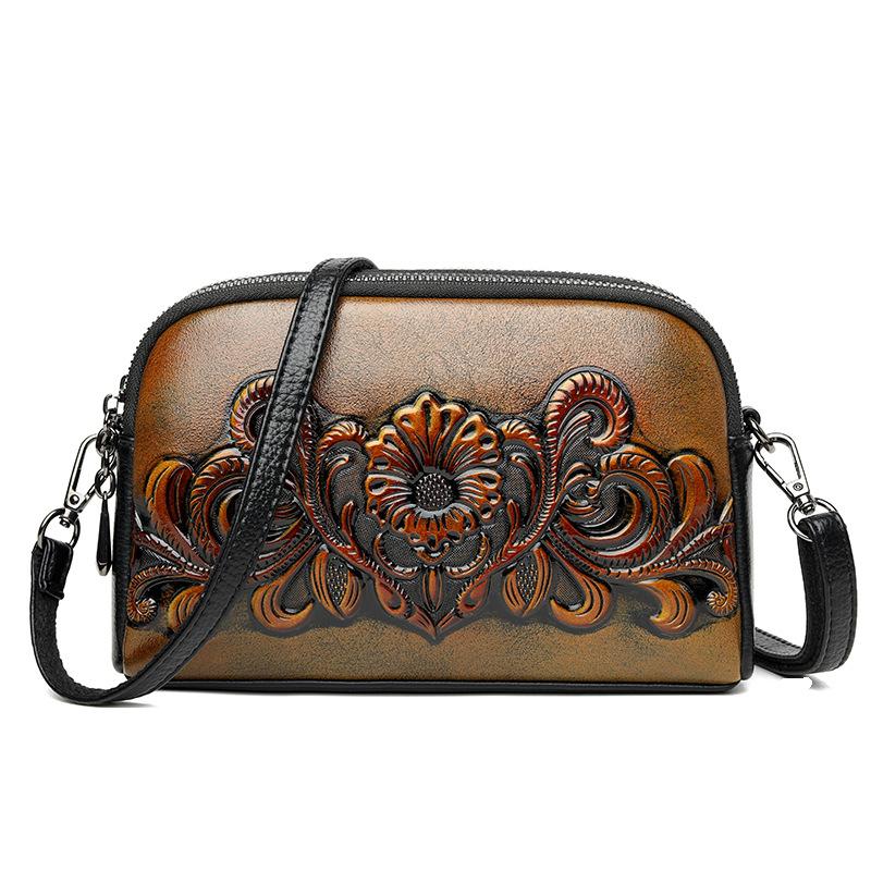 Middle Aged and Elderly Mothers' Small Bags, Women's Casual and Versatile Western Style, Chinese Ethnic Style Single Shoulder Diagonal Cross Bag