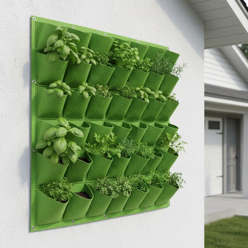 Vertical Garden Planter, Wall-Mounted Bag For Balcony/Patio. Grow Herbs & Vegetables Indoors/outdoors. Space-saving.