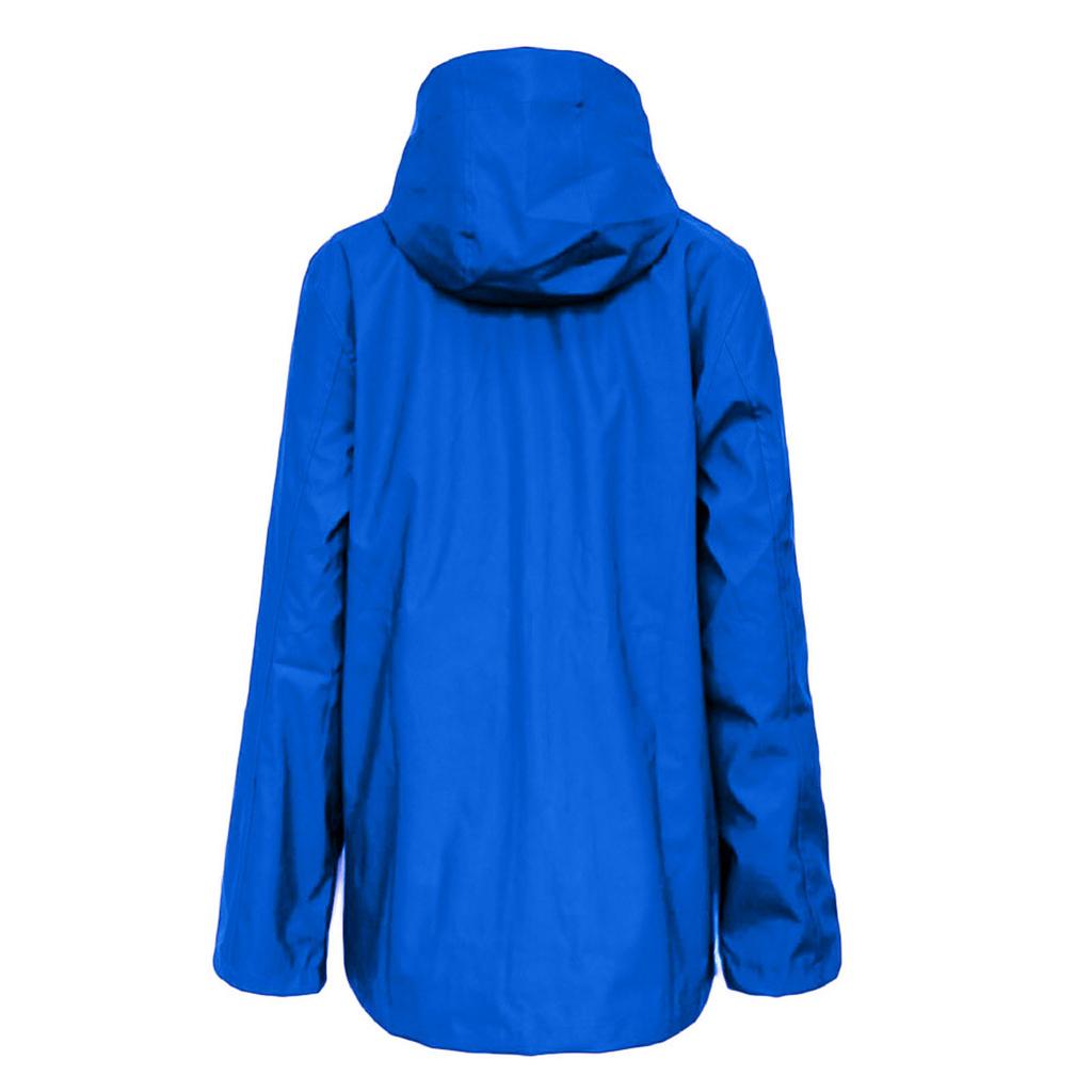 Damen Solid Rain Outdoor Plus Size Kapuzen-Regenmantel, winddichter Jackenmantel