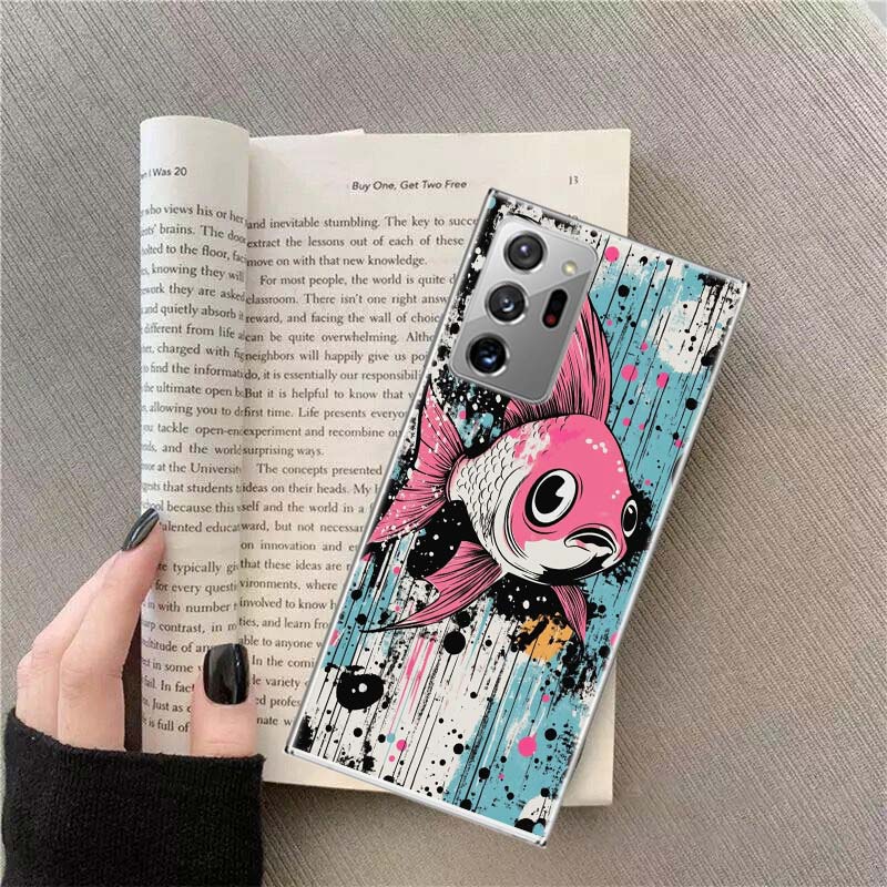Pop Art Drawing Ideas Fish Phone Case For Samsung Galaxy S25 Edge S24 S23 FE S22 S26 Ultra S21 S20 S10 Plus Capa Soft
