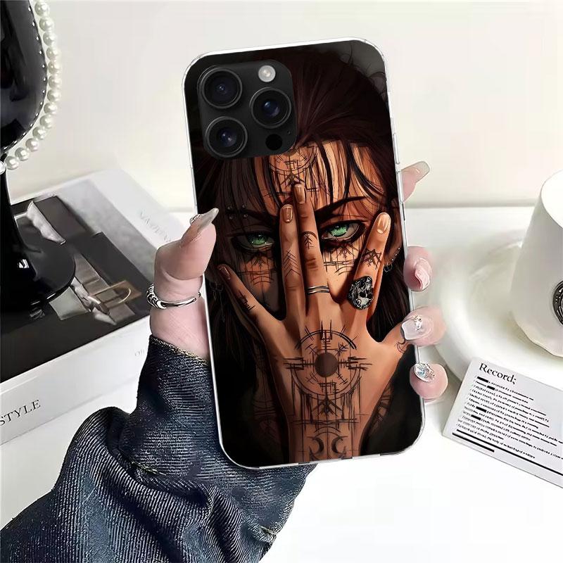 A-Attack on T-Titan Eren Yeager Soft Phone Case For IPhone 11 17 Air 16E 16 Pro Max 15 + 14 Plus 13 Mini 12 Apple 7 SE 8 Fundas