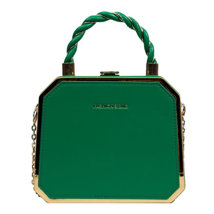 Fashion Designer Metal Square Bag Ladies Small Cell Phone Chain One Shoulder Crossbody Purse Box Evening Print Classical Solid