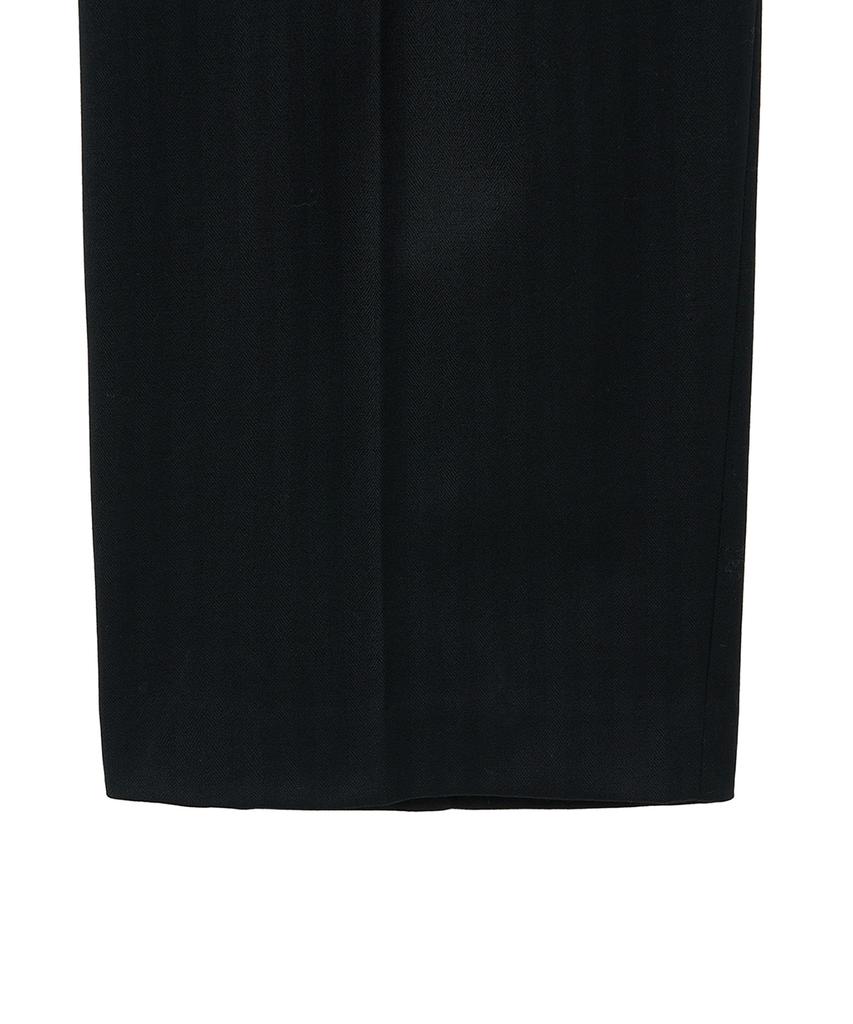 NOIRER Six-Pocket Wide Slacks (Black Herringbone)