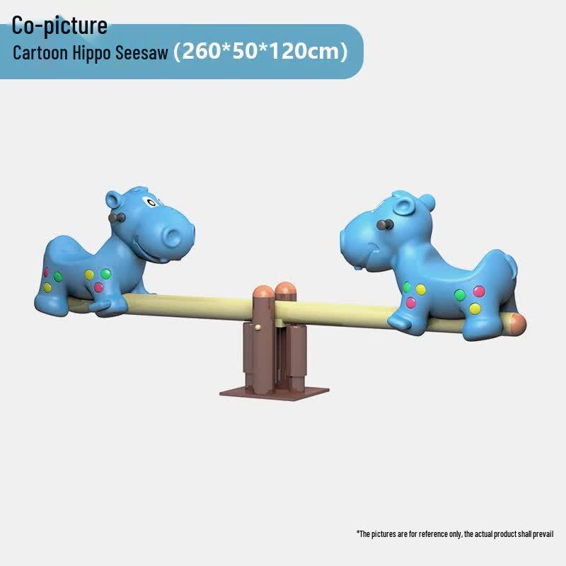 Children's Outdoor Hippo Spring Seesaw