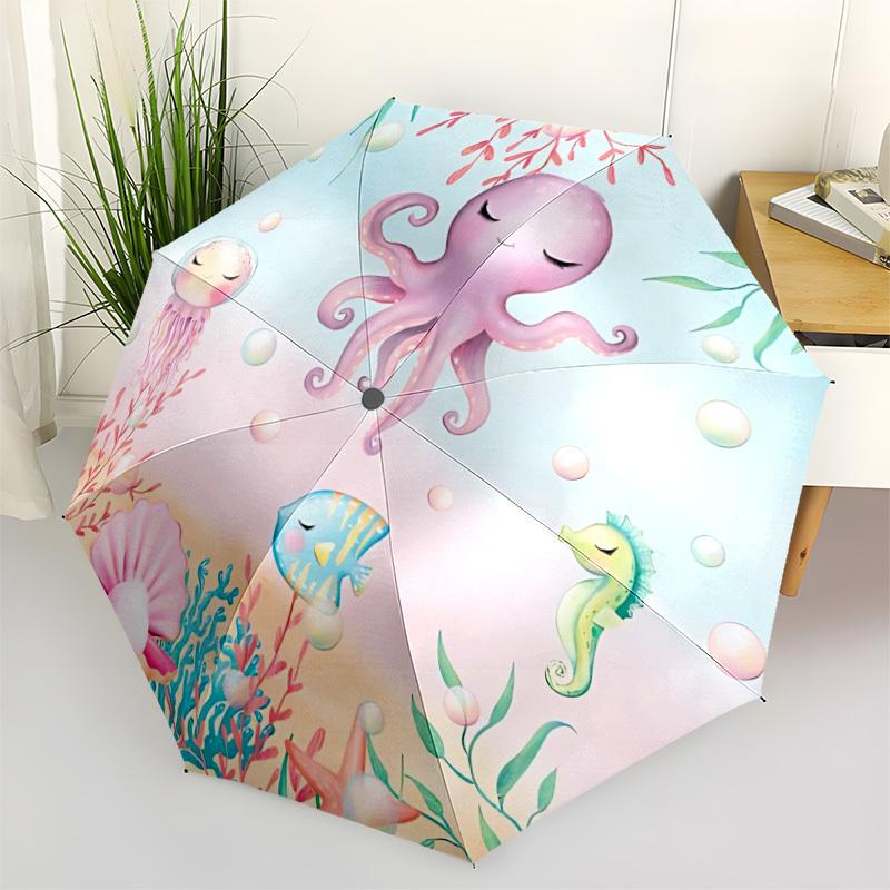 

1pc Ocean Friends Automatic Open/close Folding Umbrella, Compact Portable Travel Umbrella, Cute Umbrella, Durable Construction yy260328029