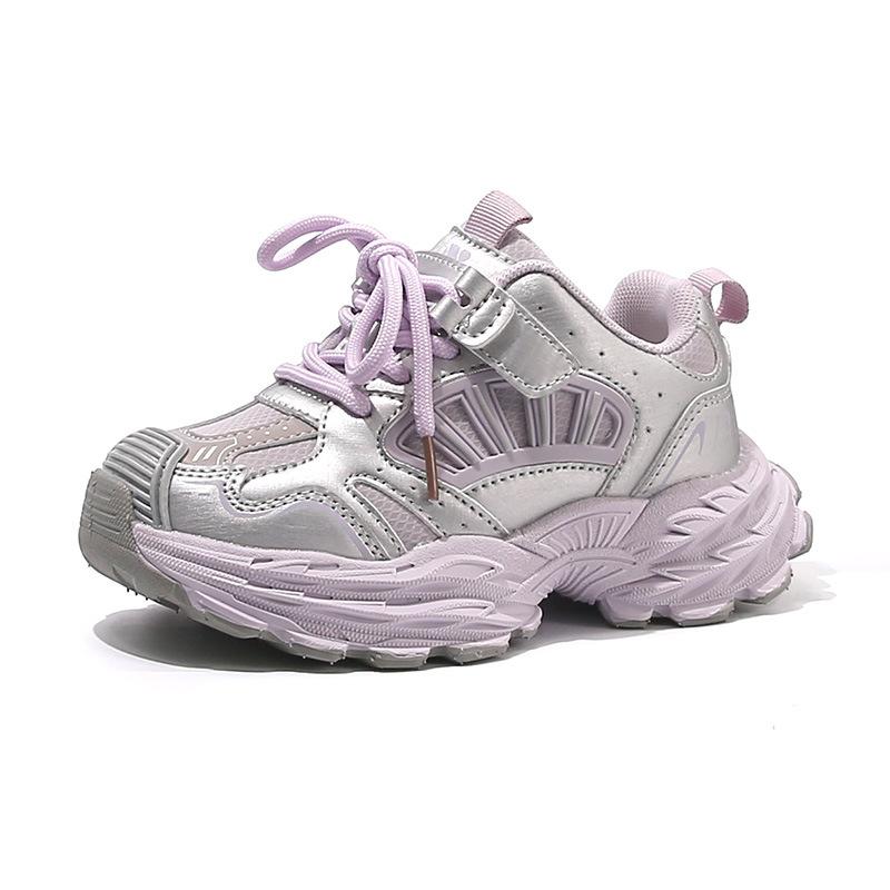 

Thick-soled dad shoes will be popular in spring and autumn 2025. Soft-soled non-slip baby girl casual shoes are fashionable and versatile boys single 27-31 yards 5 pairs in one hand фиолетовый