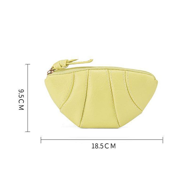 1pc New Retro Croissant Coin Purse Wristlet Bag Wallet Mini Zipper Girl Coin Wallet Cable Headset Bag Portable Lipstick Bag