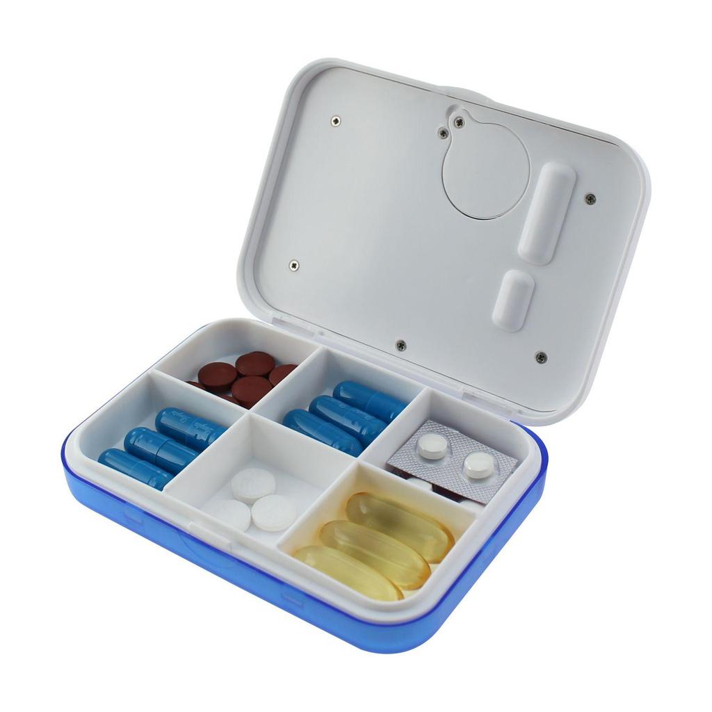 Compact 6-Compartment Smart Pill Timer