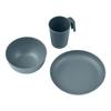 Camping Utensils Set for 1 Portable Wheat Straw Mess Kit with Bowl Plate Cup Fork Knife Spoon Outdoor Tableware & Picnicware