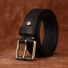 3.8Cm Wide Leather First Layer Cowhide Belt Men'S Washed Retro Matte Pin Buckle Jeans Copper Buckle Belt Men'S