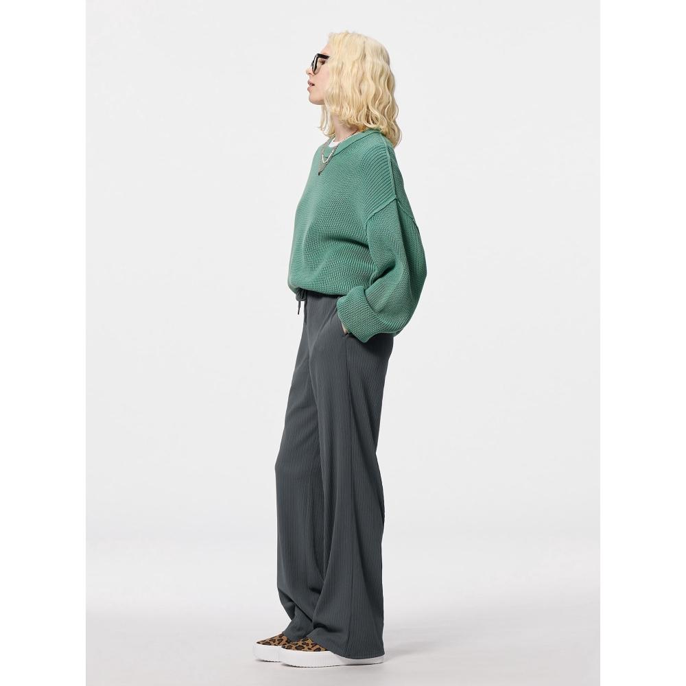 Gu By Uniqlo Ribbed Pull On Pants+ec  78.0 Cm lOng 