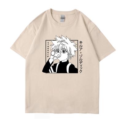 Killua Zoldyck Graphic Print T-shirt Unisex Summer Casual Round Neck Short Sleeve Streetwear Fashion Anime Tee T Shirt