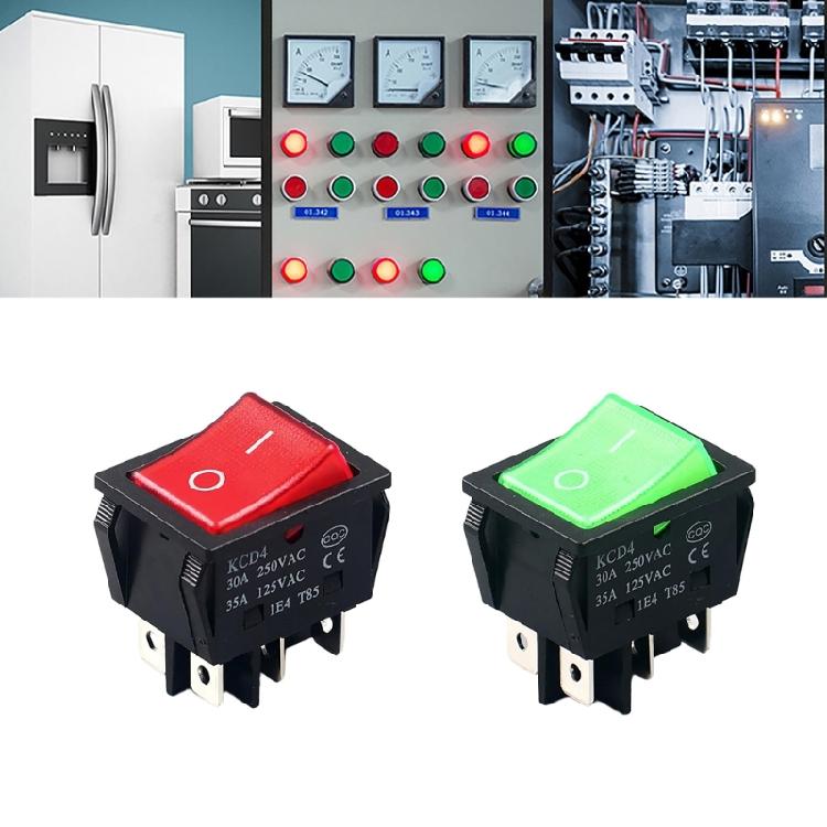 6-polige 2-Positionen Kippschalter 30A 250VAC LED-Licht Schalter für Boote Marine Schalter für Auto Boote Breadboards