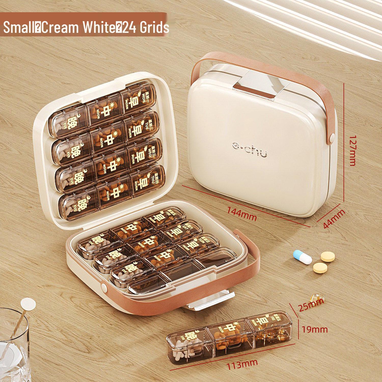 

Large Capacity Portable 7-Day Pill Organizer for Travel - Sealed Medicine & Supplement Storage Box