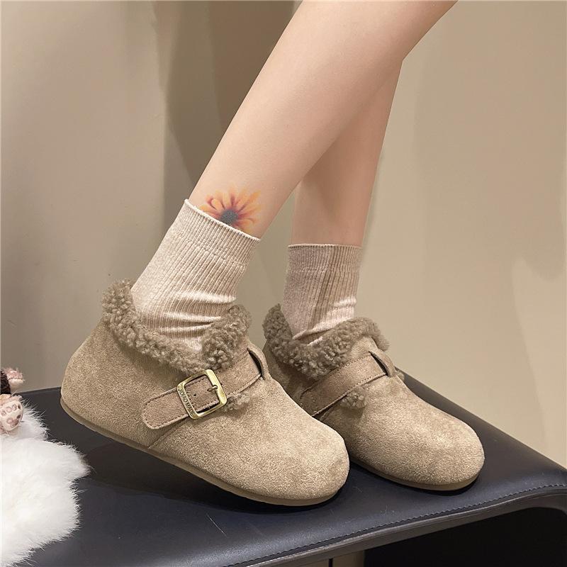 Damskie futrzane buty zimowe z grubą podeszwą podwyższające, lekkie, pikowane, ciepłe, antypoślizgowe, do noszenia na co dzień, trampki, buty futrzane bawełniane