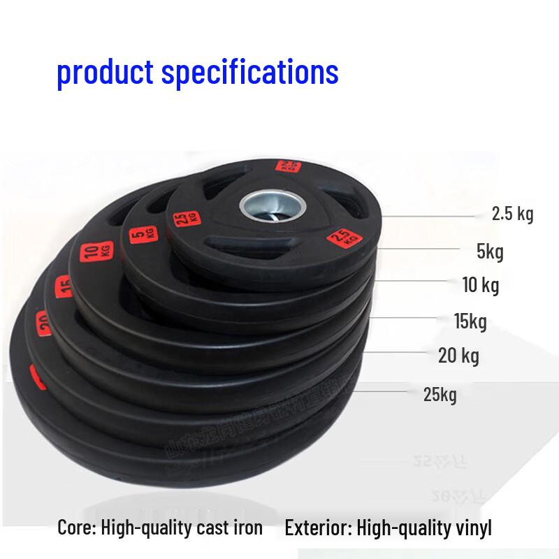 25kg Rubber Coated Grip Barbell Weight Plate