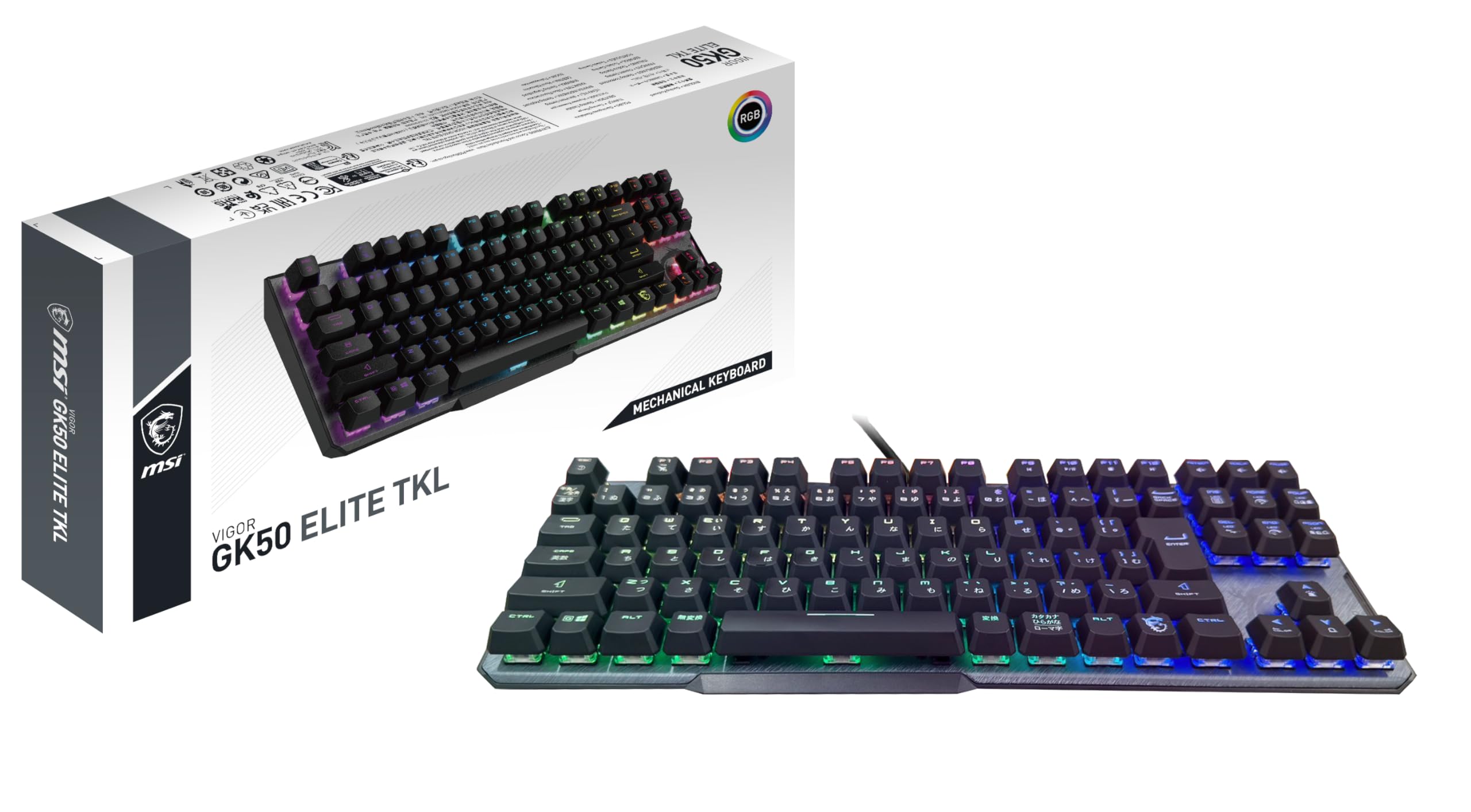

MSI VIGOR GK50 ELITE TKL KAILH BOX WHITE Gaming Keyboard Kaihl Box White Axis Tenkeyless Japanese Layout KB766 білий