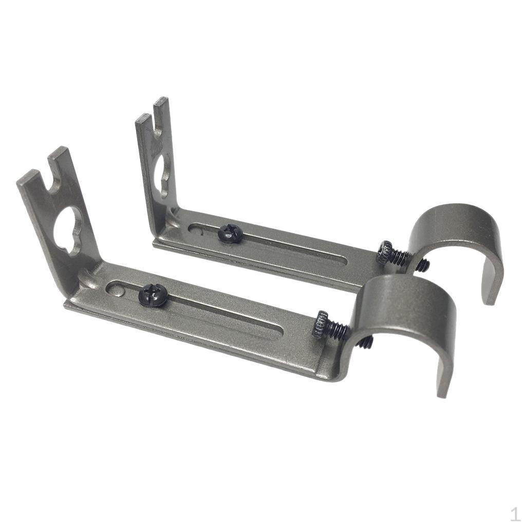 10-13cm Adjustable Curtain Rod Bracket Wall Mounted Drapery Pole Holder