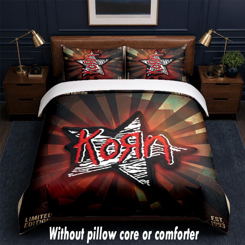 Set Biancheria da Letto Korn Design 1 Copripiumino + 2 Federe Morbido Traspirante Biancheria da Letto per la Casa