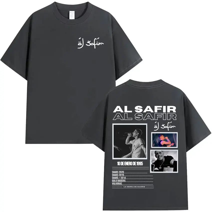 Hip Hop Tshrit Rapper Al Safir Tour Graphics Harajuku Clothing Oversized Tide T-shirts Gothic Casual Y2K T Shirt Streetwear