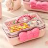 Children' S Hair Accessories Storage Box Cute Bowknot Multi-Layer Hairpin Jewelry Box Girls' 2Pcs Jewellery