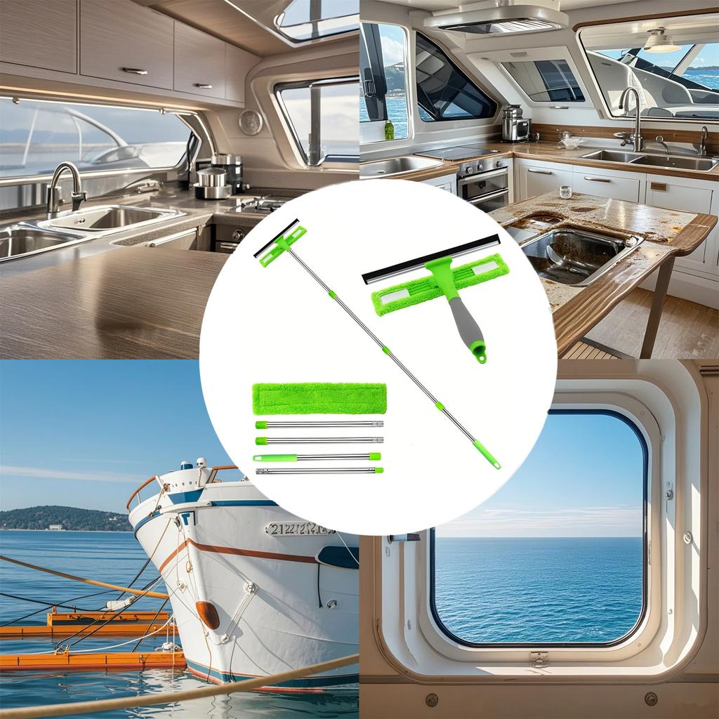 1set Household Windows Telescopic Glass Wiper Sponge Retractable Windshield Squeegee Cleaning Car Glass Door