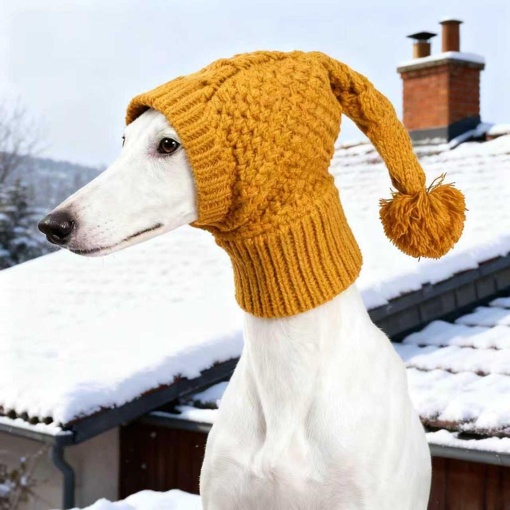 Hundehut Katze Haustierkostüm Kopfbedeckung Gestrickt für kaltes Wetter Herbst Welpenmütze Gehäkelter Snood Kopf